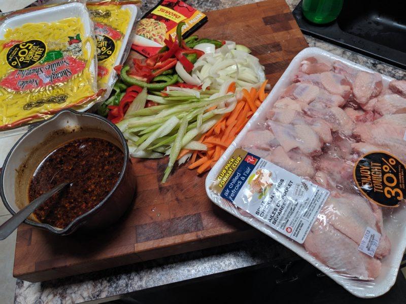 Chicken wings, Shanghai Noodles, & Mushroom egg drop soup » RecipeCollage.com » September 13, 2025