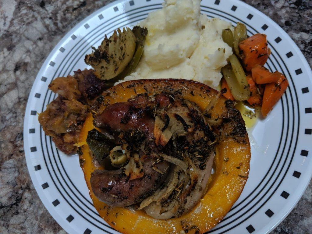 Baked Sausages & Pumpkin » RecipeCollage.com » September 15, 2025