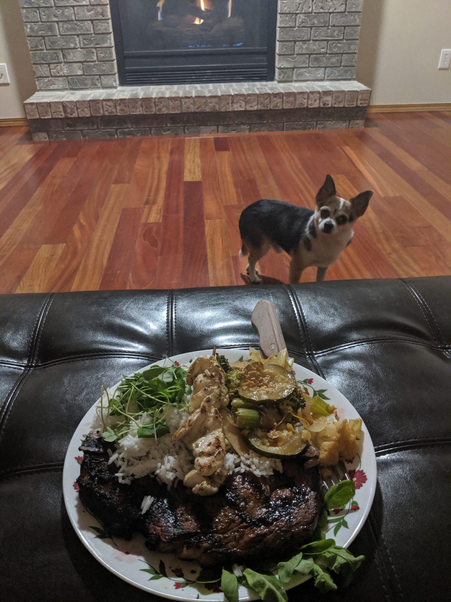 Ribeye, Halibut Kebabs & Stirfry meal »