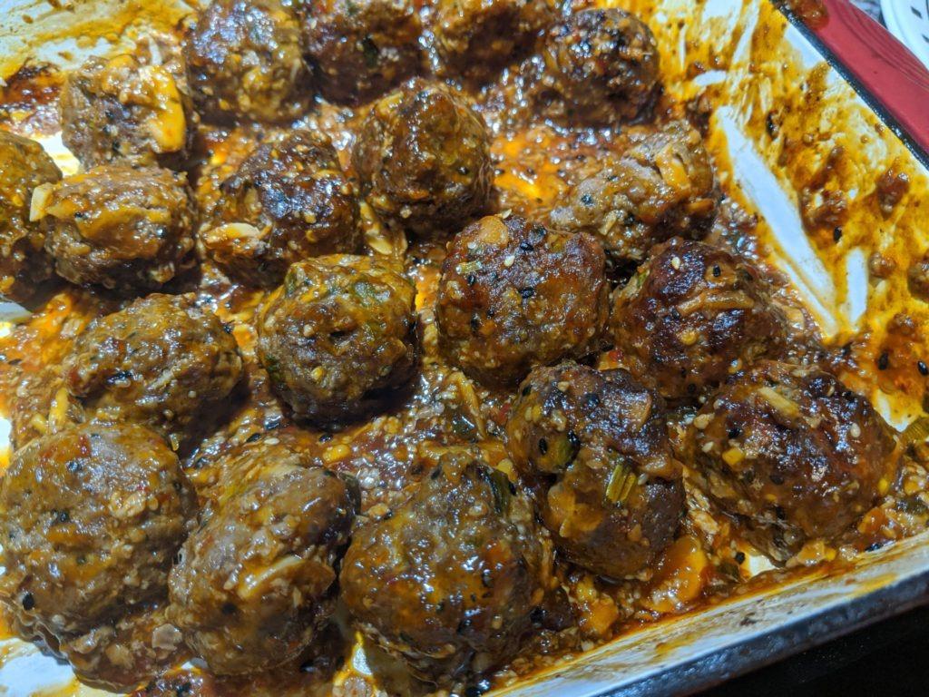 Spicey Saucy Meatballs » RecipeCollage.com » September 16, 2025
