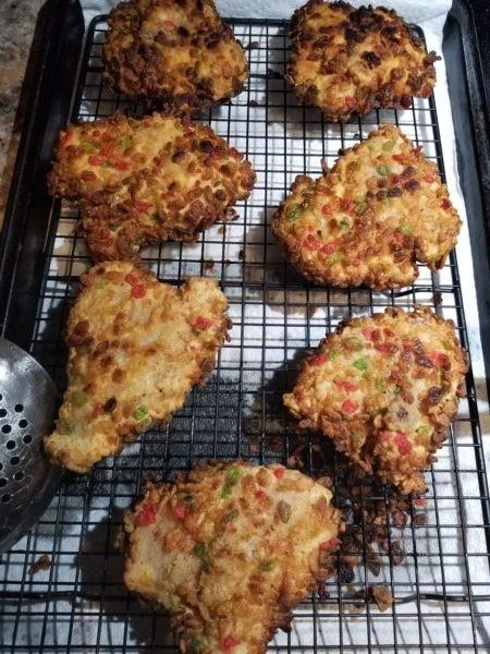 Finished Christmas fried  chicken